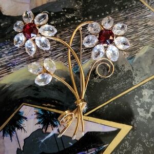 Sterling Silver Vintage 1940's Floral Brooch